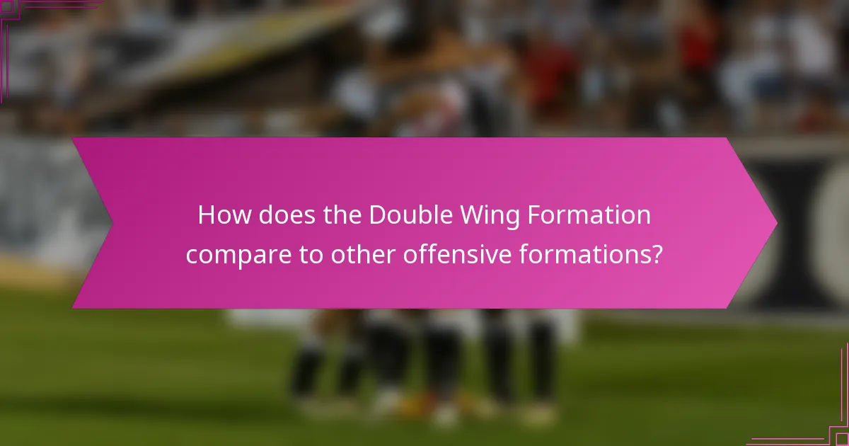 How does the Double Wing Formation compare to other offensive formations?