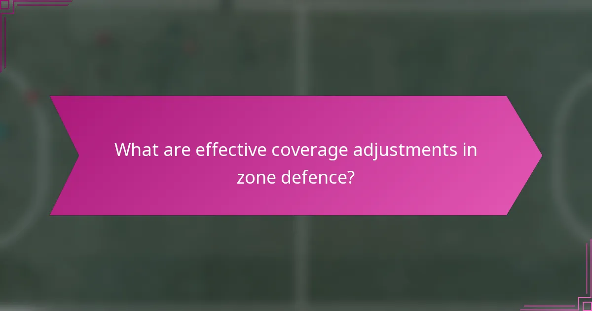 What are effective coverage adjustments in zone defence?
