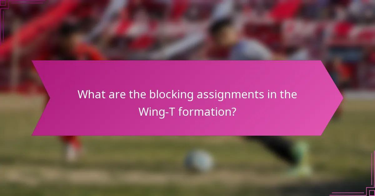 What are the blocking assignments in the Wing-T formation?