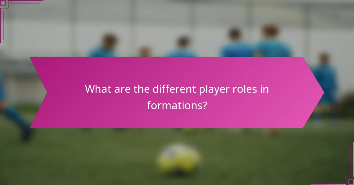 What are the different player roles in formations?