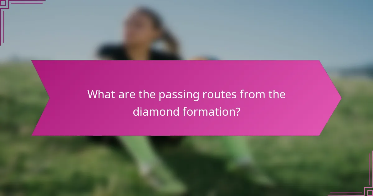 What are the passing routes from the diamond formation?