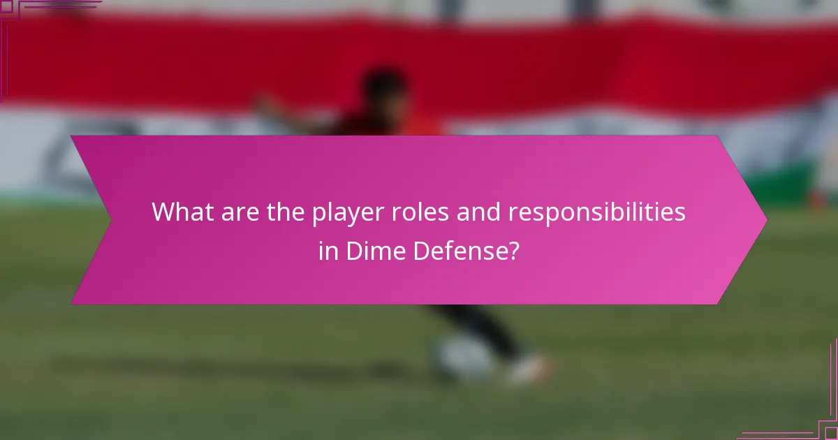 What are the player roles and responsibilities in Dime Defense?