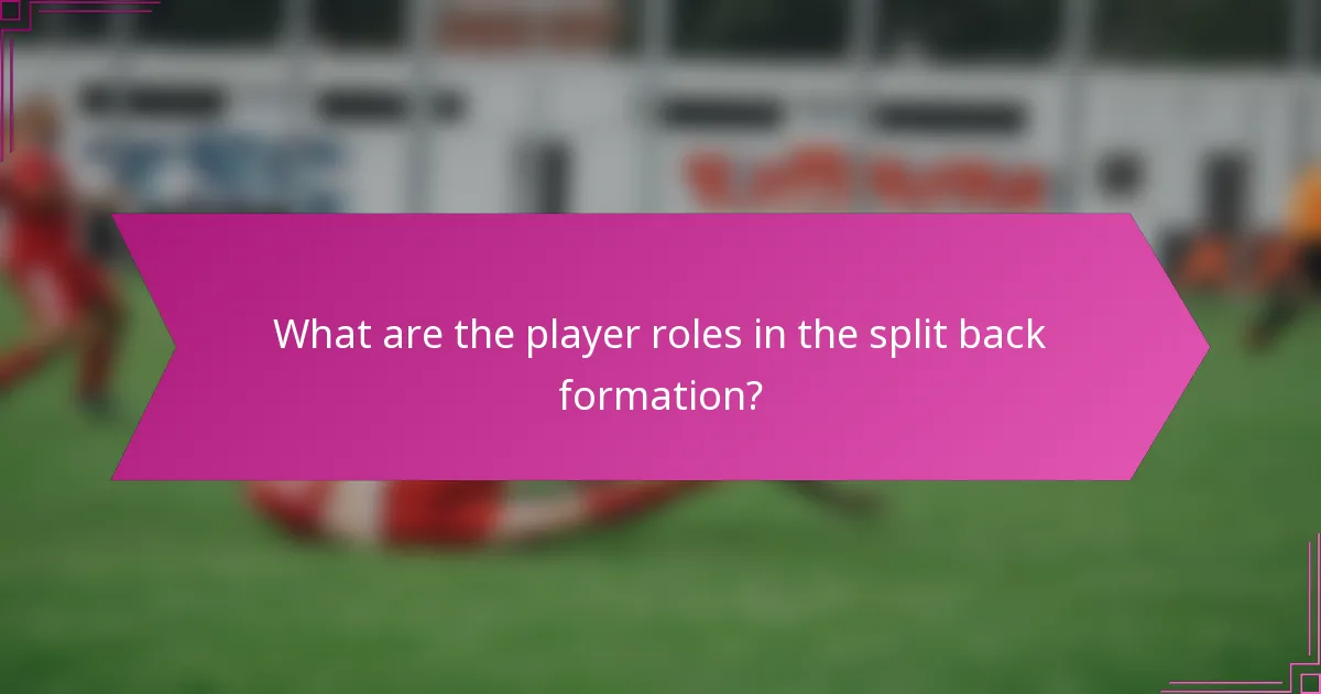 What are the player roles in the split back formation?