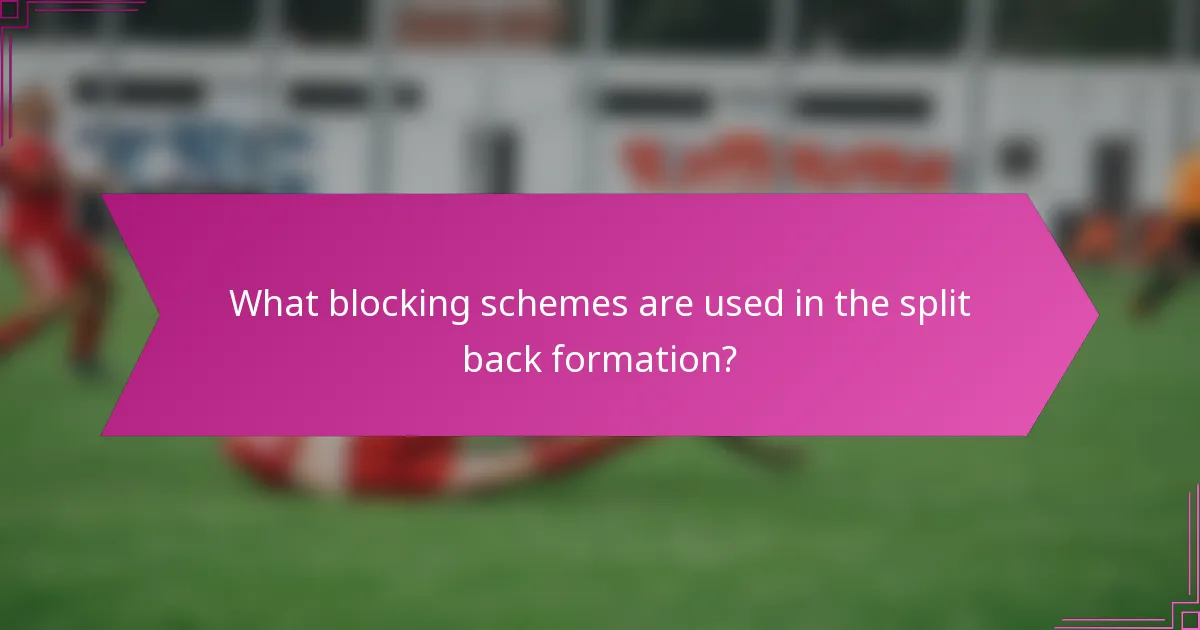 What blocking schemes are used in the split back formation?