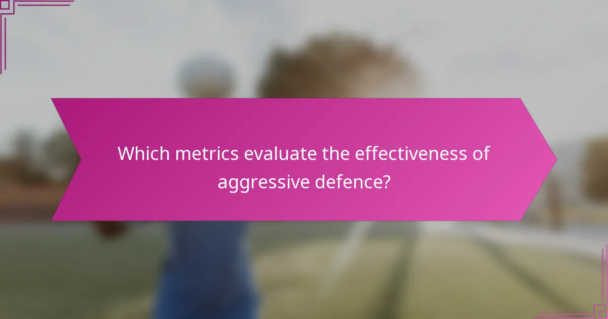 Which metrics evaluate the effectiveness of aggressive defence?